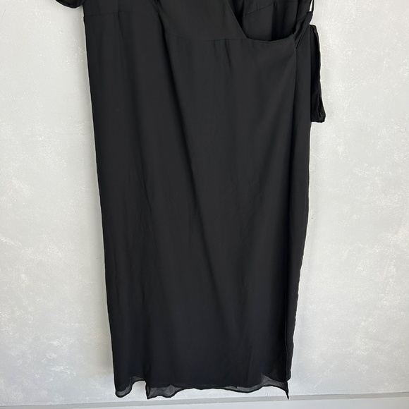Standards and Practices wrap maxi dress plus size 2X black chiffon FLAWED - Picture 3 of 15